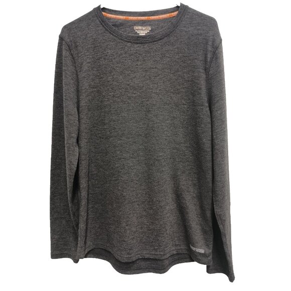 Omni-Wool Mens Base Layer T-Shirt Large Gray Wool Blend Long Sleeve Pullover - Picture 1 of 8